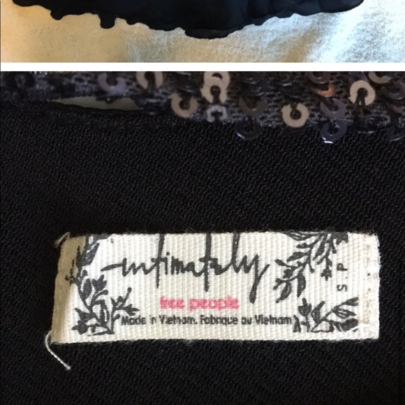 Free People Turn It On Cami Black Sequins Bralette Black Tank Top Small - Picture 8 of 14